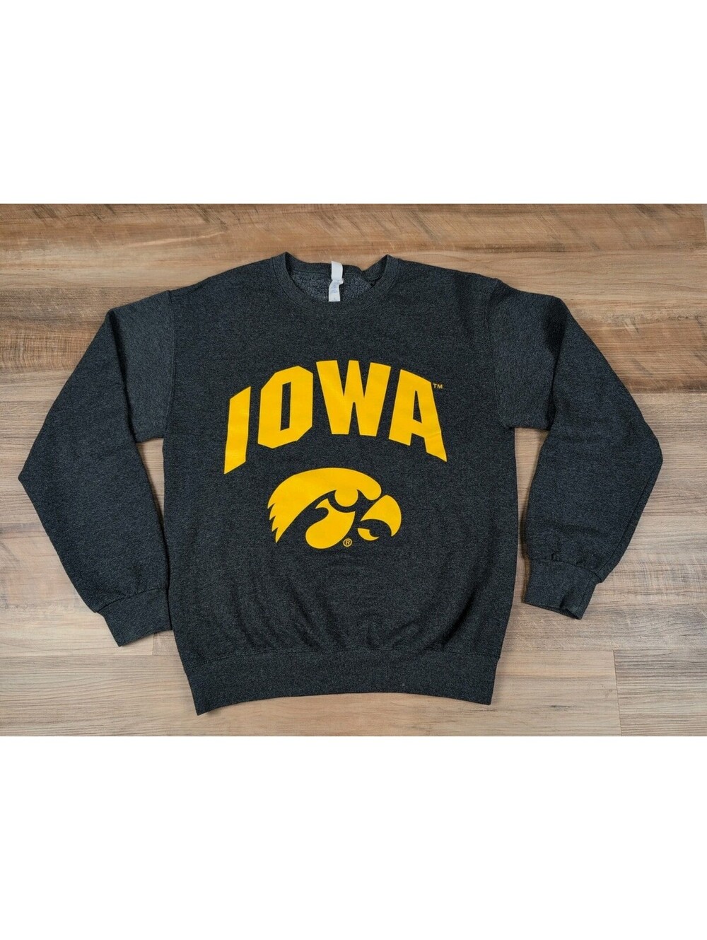 Vintage Iowa Hawkeyes Crewneck Sweatshirt Small Dark Gray Hawks Jerzees